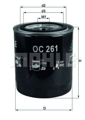 OC261 KNECHT Масляный фильтр для GAZ GAZELLE