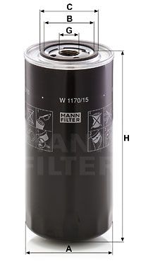 MFW117015 MANN Масляный фильтр для IVECO 370
