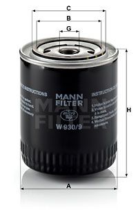 MFW9309 MANN Масляный фильтр для GAZ VOLGA