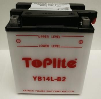 YB14L-B2 TOPLITE 12V,14Ah,д. 135, ш. 91, в.167, объем 0,85, вес 4,5 кг,без электролита купить дешево